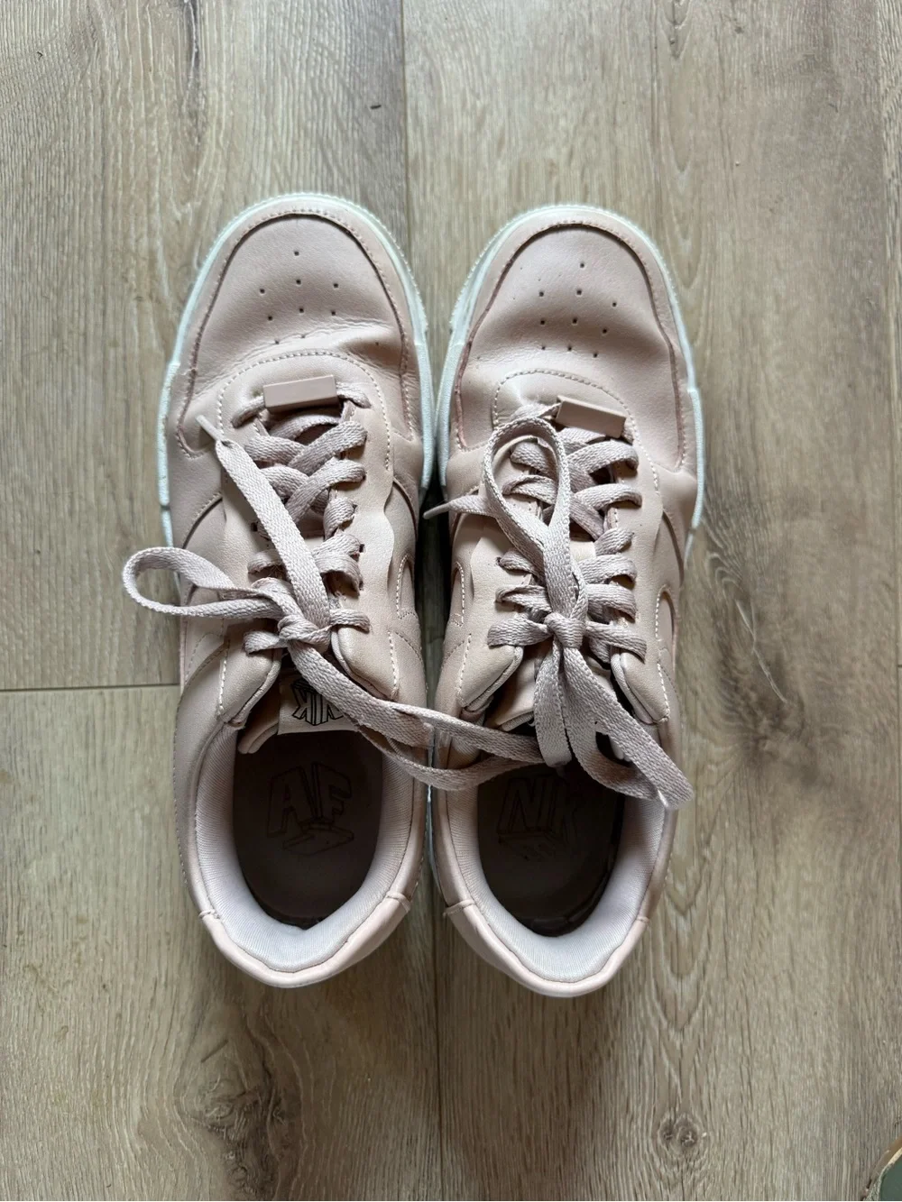 Nike Blush Pink Leather Air Force One Sneakers